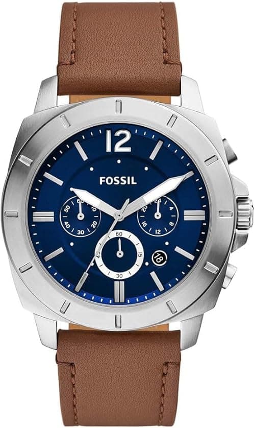 Fossil Privateer Chronograph Brown Leather Watch - BQ2819 on Amazon.ae - Price Tracker