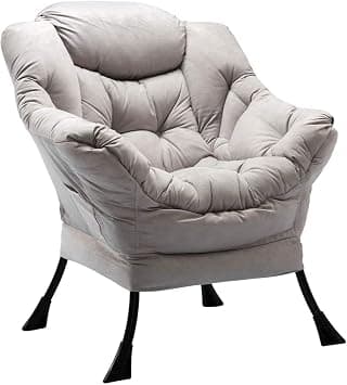 HollyHOME Armchair Comfy Chair Living Room & Bedroom Reading Chair Relax Lounge Chairs Small Sofa Chairs with Steel Frame, Grey - Amazon.ae Price Tracker