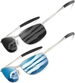 AEVOGUE Polarized Sunglasses For Men Rectangle Metal Frame Retro Sun Glasses AE0395 - Amazon.ae Price Tracker