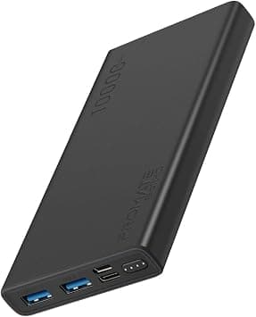 Promate 10000mAh Portable Charger, Fast Charging 2.0A Dual USB Premium Battery Power Bank with Input USB Type-C Port, Over Charging Protection for Smartphones, Tablets, iPod, Bolt-10 (Black) على Amazon.ae - متتبع الأسعار