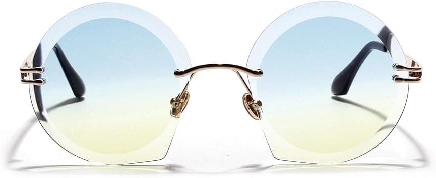 Borderless Troll Sunglasses Vintage Style External Photo Travel Drive Beach Universal Sunglasses for Women (Color : Blue+yellow) on Amazon.ae - Price Tracker