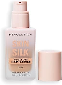 Revolution Beauty, Skin Silk Serum Foundation, Light to Medium Coverage, Lightweight & Radiant Finish, Contains Hyaluronic Acid, F7 Light Skin Tones, 0.77 Fl. Oz. - Best Deal Finder