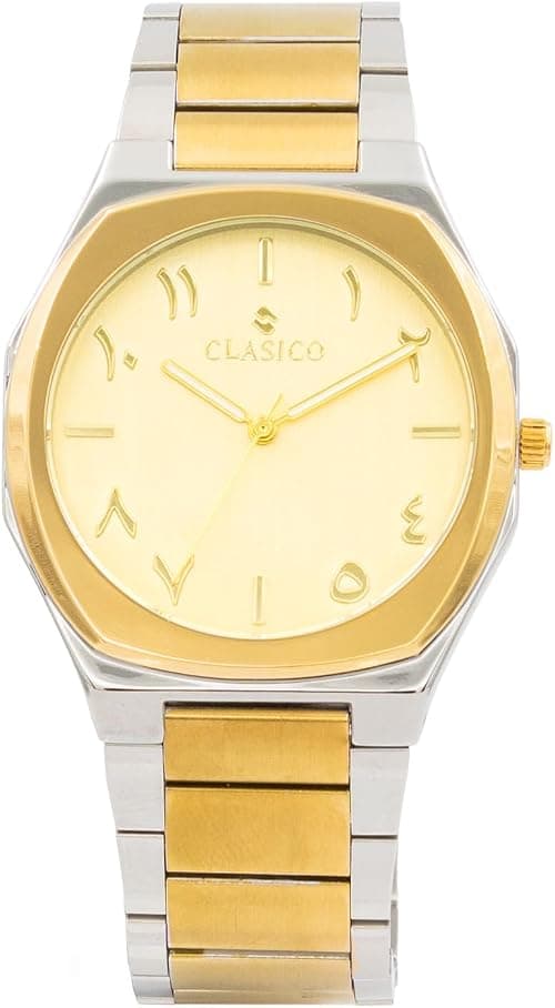 CLASICO Fakhr Men Arabic Dial Luxury Watch 40mm – Quartz Movement, Stainless Steel Back على Amazon.ae - متتبع الأسعار