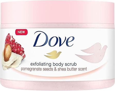 Dove Exfoliating Body Polish Scrub, Pomegranate & Shea Butter, with ¼ moisturising cream, 225ml on Amazon.ae - Price Tracker