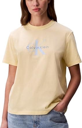 Calvin Klein womens Monogram Logo Crewneck T-shirt Monogram Logo Crewneck T-shirt (pack of 1) - Amazon.ae Price Tracker