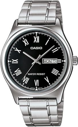 Casio Men's Watch - MTP-V006D-1BUDF Black Dial, Silver/Black Band on Amazon.ae - Price Tracker
