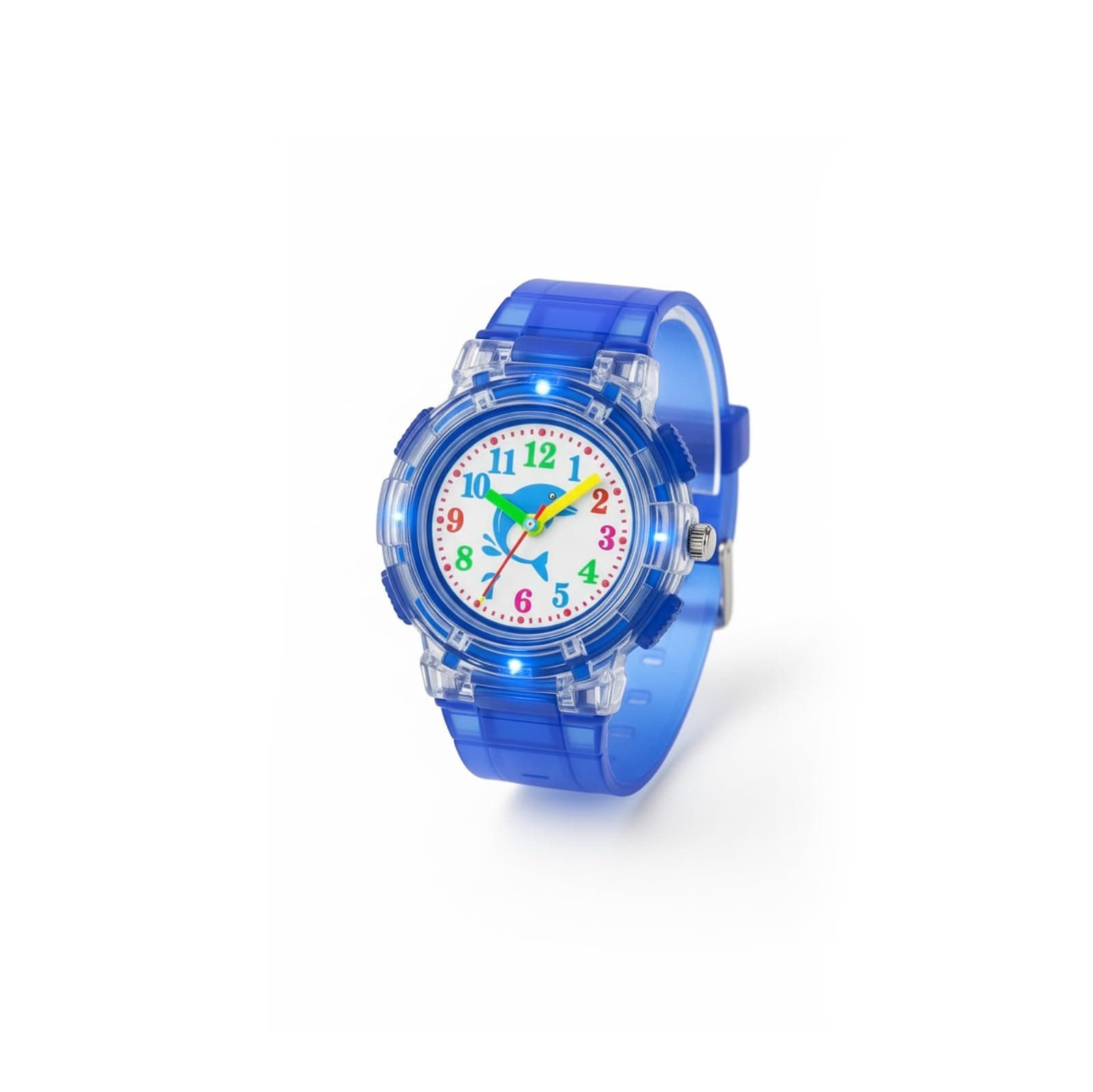 Kids LED Analog Watch with Flashing Lights, Silicone Strap Wristwatch, Rectangular Shape, for Ages 1-6 Boys and Girls, Colorful Light Up Display on Amazon.ae - Price Tracker