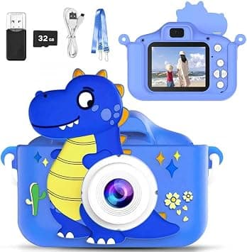 Kids Toy Camera, Digital Camera for Toddlers, Portable Digital Camera with Video, for Boys and Girls Aged 3-12, Christmas Birthday Gift for Kids, with 32G SD Card and USB Reader(Blue Dinosaur) على Amazon.ae - متتبع الأسعار