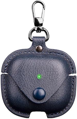 for Airpods 4 Case Leather with Keychain, Stylish Retro Leather Wireless Charging Protective Headphone Case Cover for Apple Airpods 4th Generation 2024 Front LED Visible (Blue) - Amazon.ae Price Tracker