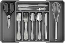 8 Cutlery Drawer Organiser - Expandable Kitchen Drawer Organiser, Adjustable Cutlery Tray, Utensil Drawer Tidy Organiser for Forks, Knives, Multipurpose Divider - Best Deal Finder