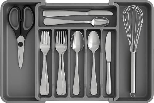 8 Cutlery Drawer Organiser - Expandable Kitchen Drawer Organiser, Adjustable Cutlery Tray, Utensil Drawer Tidy Organiser for Forks, Knives, Multipurpose Divider on Amazon.ae - Price Tracker