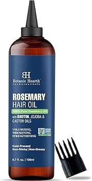 Botanic Hearth 100% Pure Rosemary Oil For Hair Growth | 198 ML | Infused With Biotin, Jojoba & castor Oil | Hair strengthening Treatment | Nourishing & Volumizing | Non GMO Verified on Amazon.ae - Price Tracker