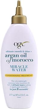 OGX Ultimate Smooth & Shine with Argan Oil of Morocco Miracle Water Conditioning Treatment, with Vitamin B5, Makes Hair Smoother in Just 8 Seconds, 177ml on Amazon.ae - Price Tracker