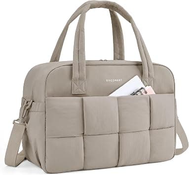 BAGSMART Gym Bag for Women, Personal Item Puffer Duffle Bag, Weekender Overnight Carry On Tote Handag for Travel, Camel, Medium, Travel Duffle Bag and Gym Bag - Amazon.ae Price Tracker