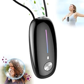 Personal Air Purifier, Wearable Air Purifier Necklace, Portable Mini Air Ionizer Eliminates Pollen,Smoke,Dust for Outdoor,Travel(Black) on Amazon.ae - Price Tracker