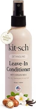 Kitsch Argan Milk Leave In Conditioner Spray – Hair Detangler Spray for Curly, Wavy, Fine, Dry & Damaged Hair - Silicone-Free | Ideal Gifts for Women - 6.8oz على Amazon.ae - متتبع الأسعار