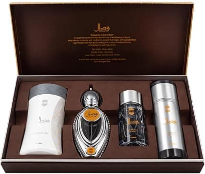 Ajmal Wisal New Gift Set Luxury Perfume Collection with Eau de Parfum, Hair Mist, Talc Powder and Body Lotion on Amazon.ae - Price Tracker