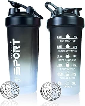 Shaker Bottle for Protein Shake Mixes BPA-Free Leak Proof Water Blender Gym Cup 600ml - Best Deal Finder
