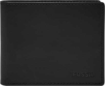 Fossil Men's Derrick Leather RFID-Blocking Bifold with Flip ID Wallet, Black, (Model: ML3681001) on Amazon.ae - Price Tracker