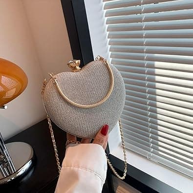 Luxury Purse Women Lady Clutches Bag Metal Chain Shiny Handbag Shoulder Bag Evening Bag Crossbody Bag (silver) on Amazon.ae - Price Tracker
