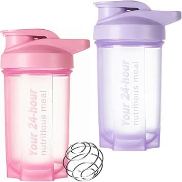 EYSOO Protein Shaker Bottle 2 Pack 500ml / 17oz Shaker Bottle for Protein Mixes Leakproof Protein Shaker BPA Free Gym Shaker Cup (Pink & Purple) on Amazon.ae - Price Tracker