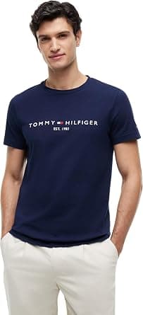 Tommy Hilfiger Mens TOMMY LOGO TEE S/S T-Shirt (pack of 1) on Amazon - Best Deal Finder