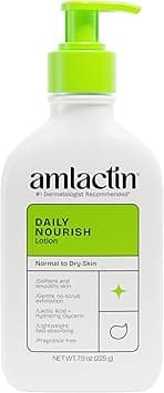 AmLactin Daily Moisturizing Lotion for Dry Skin – 7.9 oz Pump Bottle – 2-in-1 Exfoliator - Body Lotion with 12% Lactic Acid, Dermatologist-Recommended (Packaging May Vary) - Best Deal Finder
