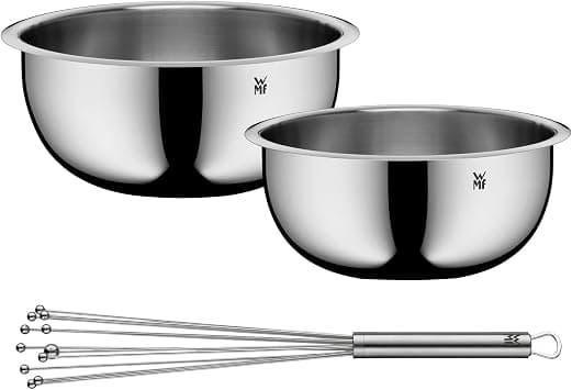 WMF Profi Plus Mixing Flash Set of 2 with Reducing Ring 32 cm, Cromaragan Stainless Steel Partially Matted and Gourmet Kitchen Bowl Set (2-Piece) 22 and 24 cm, Cromargan Stainless Steel على Amazon.ae - متتبع الأسعار