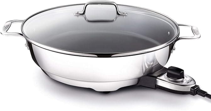 All-Clad SK492 Electric Skillet with Adjustable Temperature Dial, 7 Quart, Stainless Steel on Amazon.ae - Price Tracker