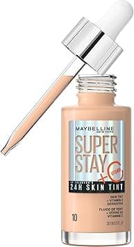 Maybelline New York Super Stay up to 24H Skin Tint Foundation + Vitamin C* - Shade 10, 30 ml (Pack of 1), 30 ml, 130 ccm on Amazon.ae - Price Tracker