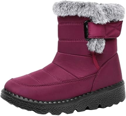 Women's Waterproof Cloth Warm Snow Boots, Plush Lining Anti-Slip Winter Outdoor Snow Boots for Casual, Camping on Amazon.ae - Price Tracker