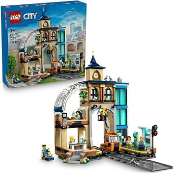 LEGO City Central Train Station 60469 | Train Station Toy, Maintenance Vehicle, Working Lift & 6 Minifigures, Gift for 7+ Year Old Boys & Girls, 752 Pieces - متتبع أسعار Amazon.sa