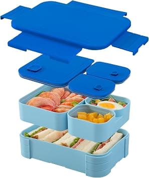 PINKE Bento Box for Kids Adults, Leak-Proof Lunch Snack Box Containers with Removable Compartment, Reusable Lunchable Container for School Work Travel, Dishwasher Safe, BPA-Free على Amazon.ae - متتبع الأسعار