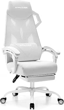 GTPLAYER #1USA Ergonomic Gaming Chair with Footrest, Mesh Back Computer Desk Chair with Recline, Adjustable Headrest & Lumbar Support, Mech Design Video Game Chair for Home, Study & Office (White) على Amazon.ae - متتبع الأسعار