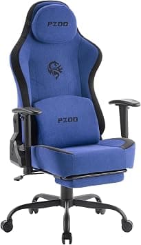 PZDO Ergonomic Gaming Chairs for Adults with Retractable Footrest, Fabric Racing Gaming Chair Height Adujustable, Computer Chair Swivel Gamer Chair PC Chair with Lumbar Support, Gift, 150KG, Blue on Amazon.ae - Price Tracker