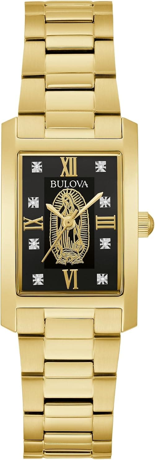 Bulova Our Lady of Guadalupe Gold Stainless Steel 3-Hand Quartz Watch with Diamonds on Amazon.ae - Price Tracker