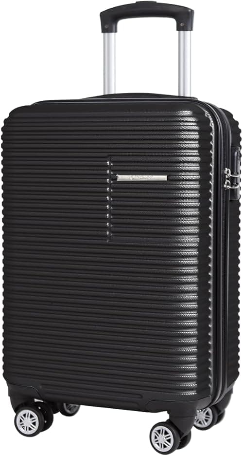 Newcom 20 Inch Carry-On Suitcase – Hard Shell Expandable Lightweight Trolley Luggage with Spinner Wheels, Cabin Size Travel Bag for Men & Women – Black on Amazon.ae - Price Tracker
