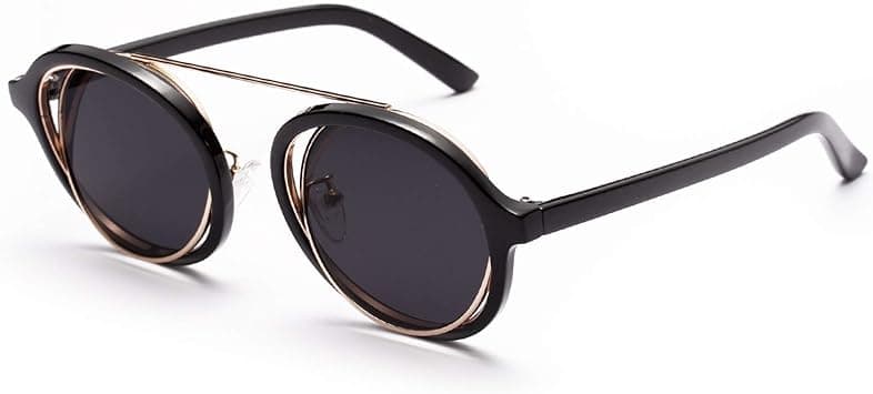 Cycle Frame Literary Retro Style Crystalline Colouration Sunglasses UV Protection Cosmetic Photo Glasses Sunglasses for Women (Color : Black) on Amazon.ae - Price Tracker