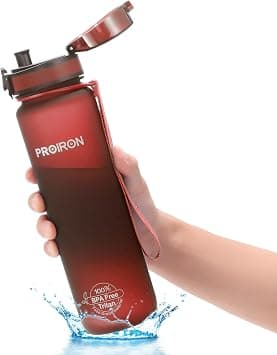 PROIRON Water Bottle 0.5L/1L Leak-Proof Drink Bottle BPA Free USA Tritan Material Gym Bottle with Protein Shaker, Flip Top Lid & Removable Strainer for Fitness Cycling, Gym Camping Outdoor Sports - Best Deal Finder