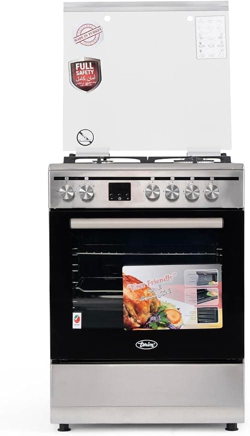 Terim 60X60 Cooker, 4 Gas Burners, With 55L Oven Capacity, Stainless Steel, Terge66St, 1 Year Warranty on Amazon.ae - Price Tracker