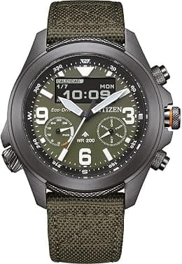 Citizen Men's Analogue-Digital Eco-Drive Watch with Fabric Strap JV1005-02W - Best Deal Finder