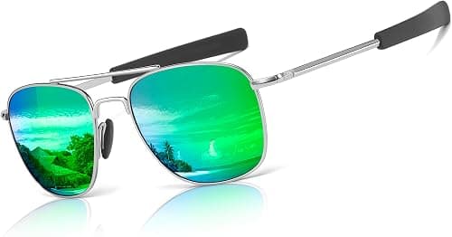 SUNGAIT Men's Military Style Polarized Pilot Aviator Sunglasses Bayonet Temples على Amazon.ae - متتبع الأسعار