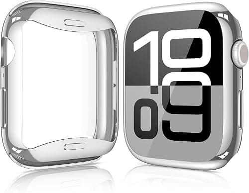 Julk [2 Pack] for Apple Watch Case Series 10 (2024) 46mm, Full-Body Soft TPU Screen Protector Case, Ultra-Thin Protective Cover, All-Around Shockproof Guard (46mm, 1 Silver + 1 Clear) on Amazon.ae - Price Tracker
