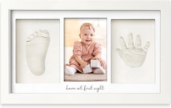 Baby Hand and Footprint Kit - Clay Handprint Keepsake Frame, Newborn Nursery Picture Frame, Personalized New Mom Gifts for Baby Shower & Registry (Alpine White) - Amazon.ae Price Tracker