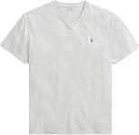 Polo Ralph Lauren Men's V-Neck Classic Fit Short Sleeve T-Shirt, Blue (Derby Heather), Large - Best Deal Finder