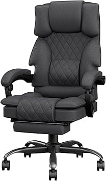 Office Chair Ergonomic Computer Chair with Footrest & Linkage Armrest, Fabric Home Desk Chairs for Adults, High Back Executive Chair Reclining Chair, Heavy Duty, 350LBS, Dark Grey - Amazon.ae Price Tracker