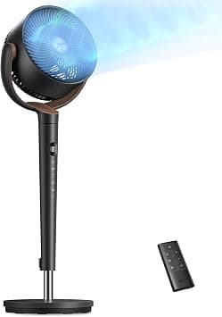 DREO Fan for Bedroom, 120° Oscillating Standing Fan, Quiet Floor Fan with DC Motor, Pedestal Fan for Room, 9 Speeds, 4 modes, 20dB, 120° Manual Vertical, 37-42" Adjustable Height, 9H Timer, Dark Gray on Amazon.ae - Price Tracker