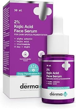 The Derma Co 2% Kojic Acid Face Serum with 1% Alpha Arbutin & Niacinamide, Deep Penetration Formula for Pigmentation, Dark Spots, Hyperpigmentation & Uneven Skin Tone, Brightening Serum All Skin, 30ml على Amazon.ae - متتبع الأسعار