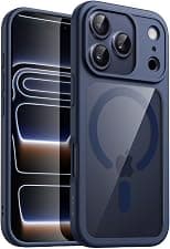 JETech Magnetic Case for iPhone 17 Pro 6.3-Inch Compatible with MagSafe, Shockproof Phone Bumper Cover, Solid Color Matte TPU Frame, Anti-Scratch Clear Back (Dark Blue) - Best Deal Finder