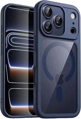 JETech Magnetic Case for iPhone 17 Pro 6.3-Inch Compatible with MagSafe, Shockproof Phone Bumper Cover, Solid Color Matte TPU Frame, Anti-Scratch Clear Back (Dark Blue) - Best Deal Finder